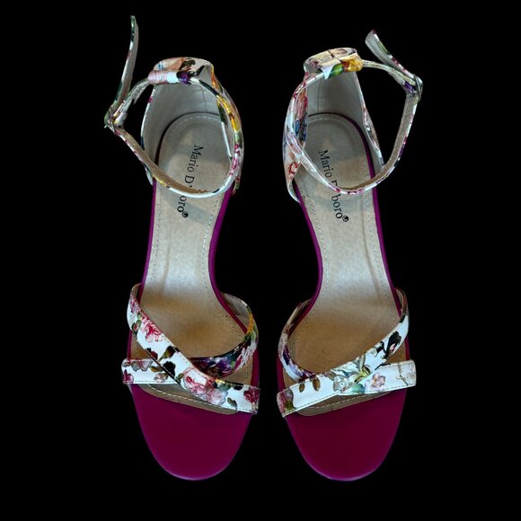 Mario D’boro Size 8 Floral Open-Toed Sandal High Heels - Picture 2 of 6
